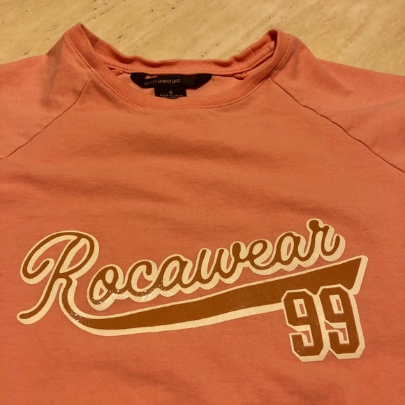 New Rocawear 99 Logo Tee Orange/Pink Size S - Picture 2 of 5